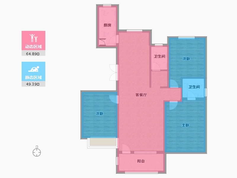 山东省-济南市-荣盛国际高尔夫温泉小镇-102.00-户型库-动静分区