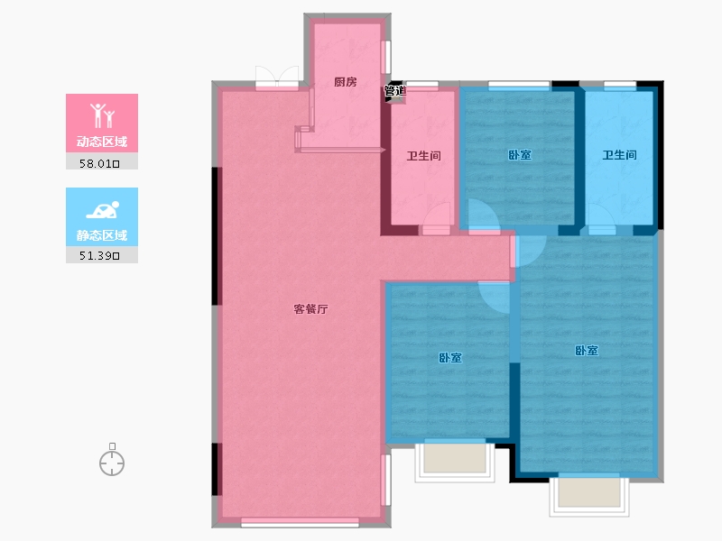 山东省-青岛市-新都朗悦-98.00-户型库-动静分区