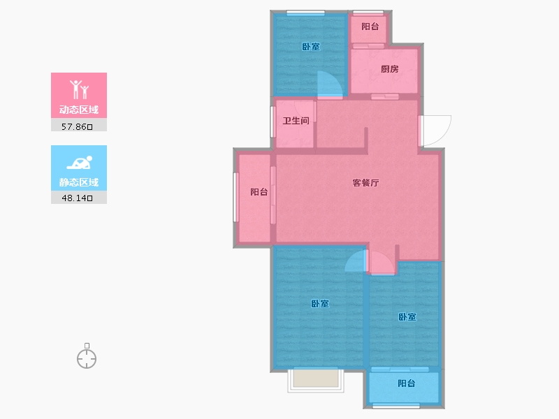 山东省-德州市-惠宁·清华园-95.00-户型库-动静分区