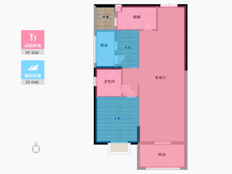 福建省-漳州市-招商卡达凯斯-85.00-户型库-动静分区