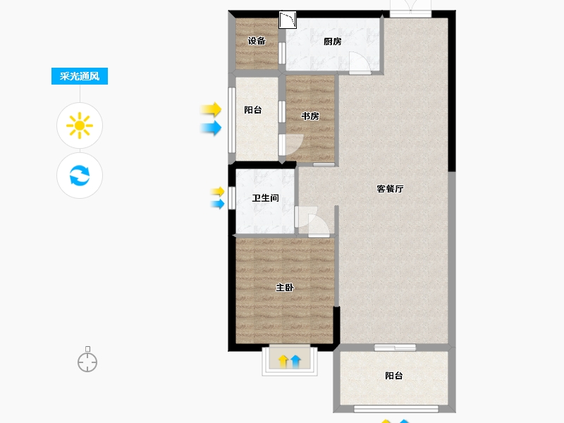 福建省-漳州市-招商卡达凯斯-85.00-户型库-采光通风