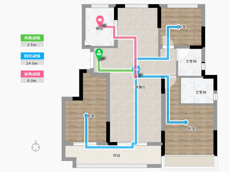 浙江省-嘉兴市-万卷风华-92.00-户型库-动静线