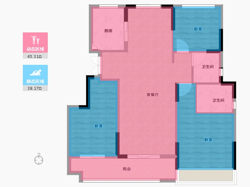 浙江省-嘉兴市-万卷风华-92.00-户型库-动静分区