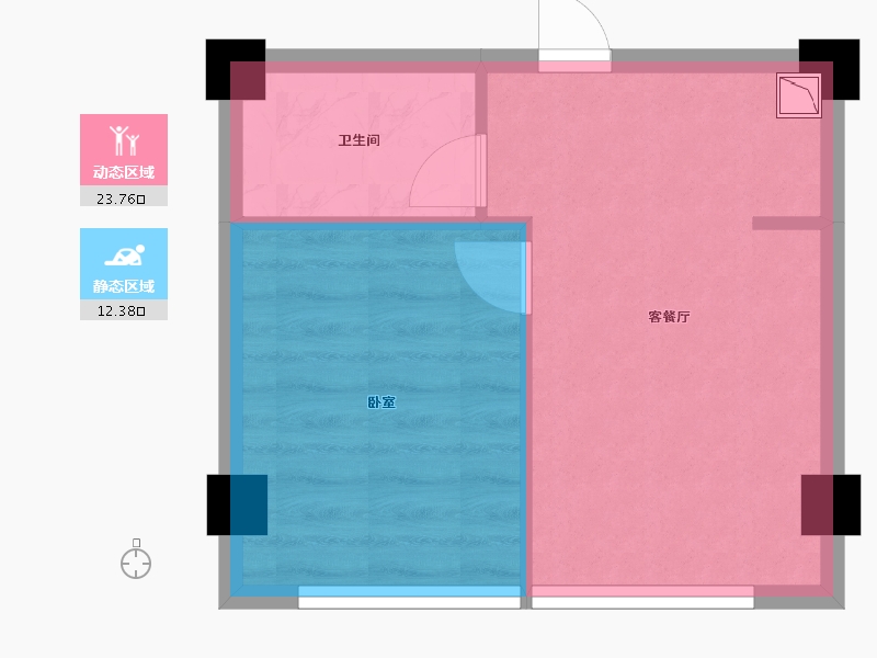 河南省-郑州市-东望·云朗-32.00-户型库-动静分区