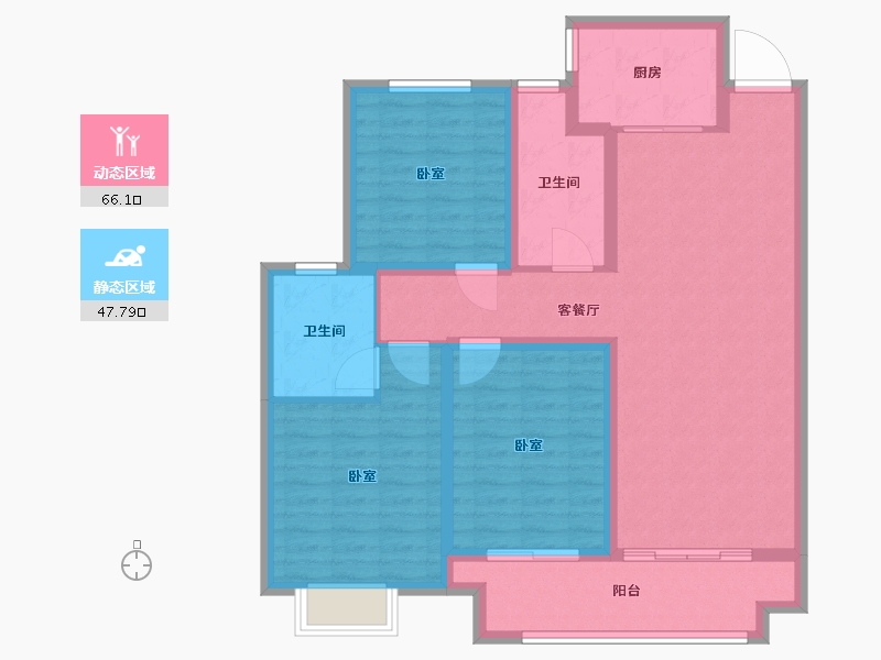 山东省-德州市-惠宁·清华园-102.00-户型库-动静分区