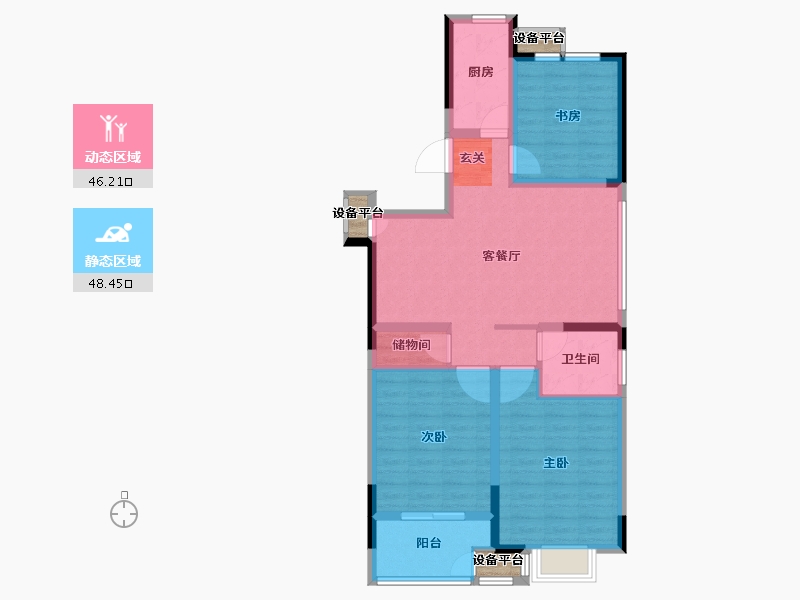 江苏省-常州市-滨江天宸-87.01-户型库-动静分区