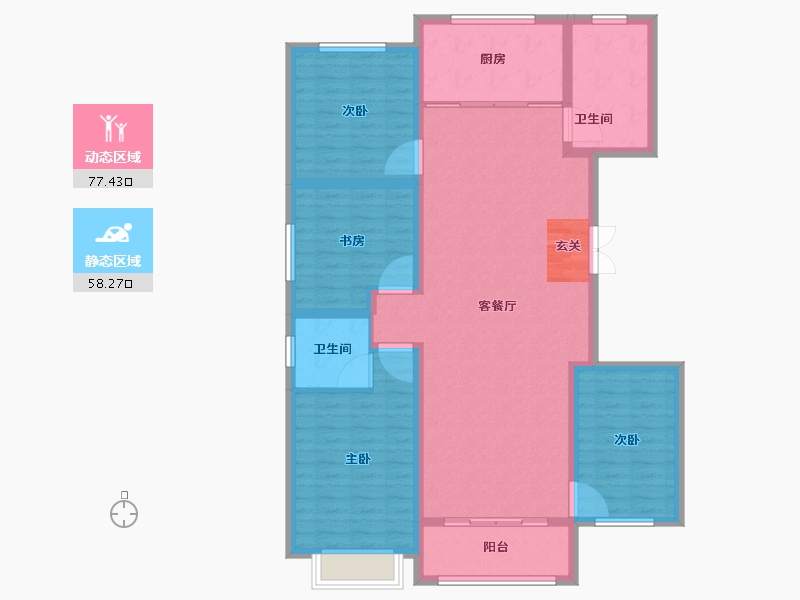 山东省-淄博市-鸿暻悦城-123.01-户型库-动静分区