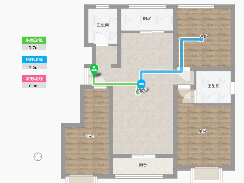 山东省-临沂市-金玉山御龙府-88.38-户型库-动静线