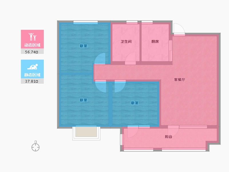 山东省-济宁市-涌泰澜湾-84.00-户型库-动静分区