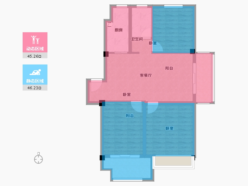 安徽省-宣城市-郎溪今创 香溢茗园-82.00-户型库-动静分区