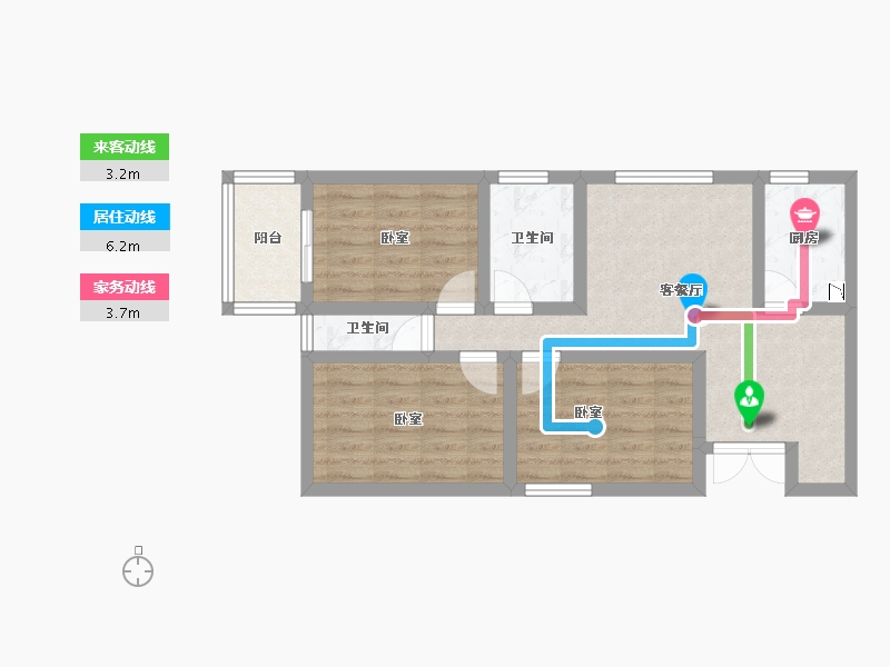 河南省-洛阳市-唐宫新城-64.87-户型库-动静线