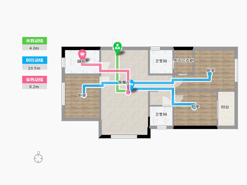 浙江省-温州市-祥生中央尚品-83.99-户型库-动静线