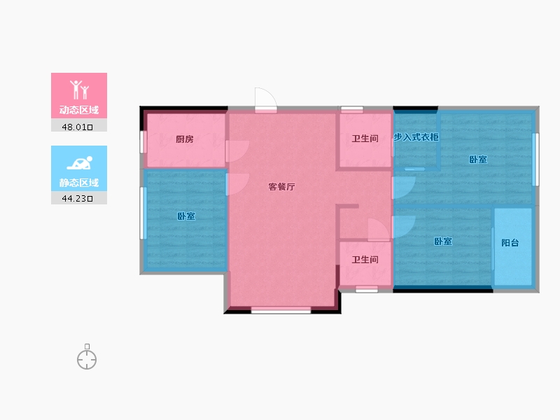 浙江省-温州市-祥生中央尚品-83.99-户型库-动静分区