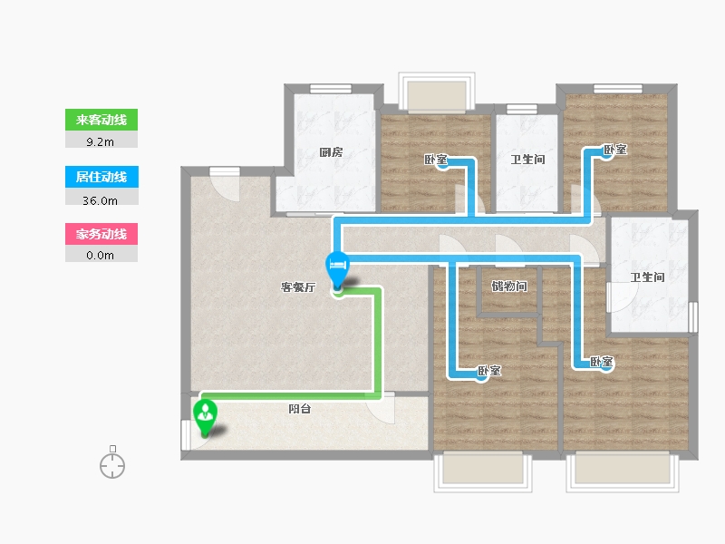 浙江省-温州市-荣安旭辉东宸府-105.42-户型库-动静线