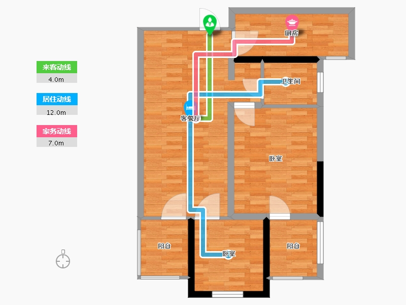 河南省-郑州市-风和朗庭-67.00-户型库-动静线