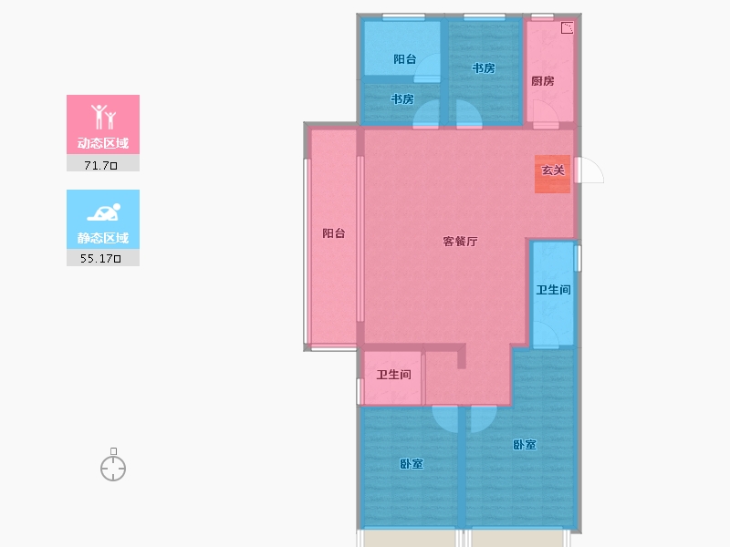 河南省-郑州市-碧桂园名门凤凰城-114.00-户型库-动静分区