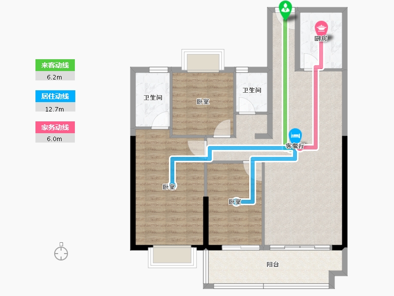 福建省-泉州市-南益刺桐春晓-93.44-户型库-动静线