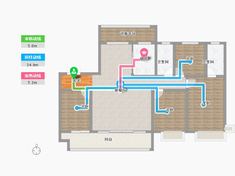 山东省-淄博市-龙泉家园悦景台-143.01-户型库-动静线