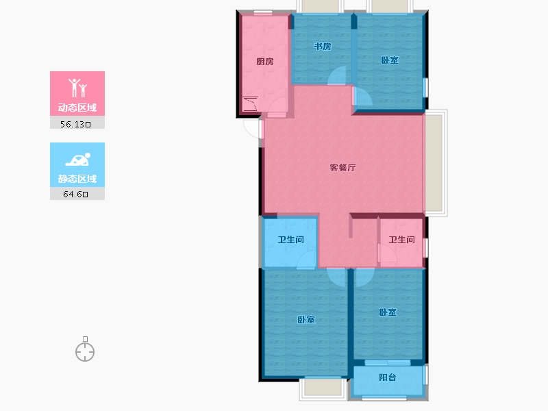 河南省-郑州市-朗悦公园府-108.00-户型库-动静分区