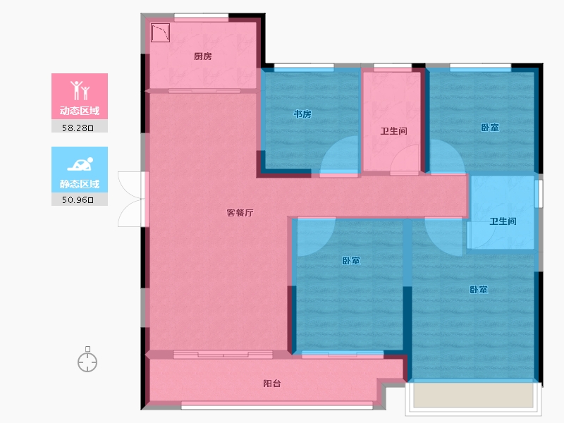 浙江省-嘉兴市-万卷风华-98.00-户型库-动静分区