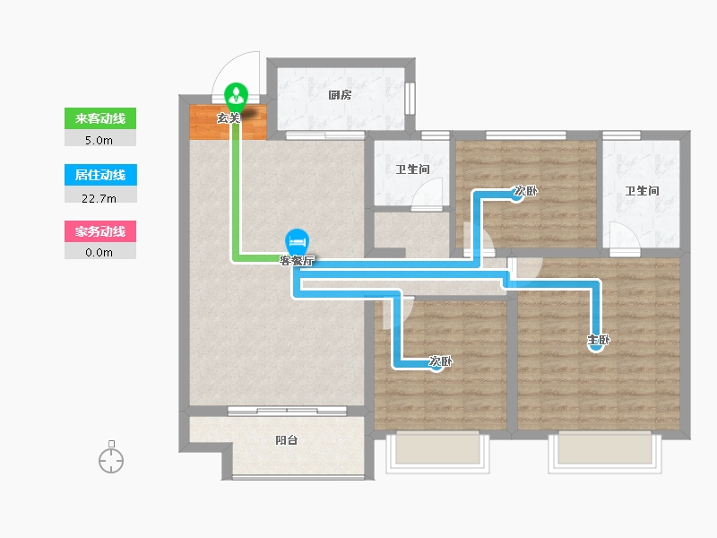 山东省-淄博市-龙泉家园悦景台-96.16-户型库-动静线