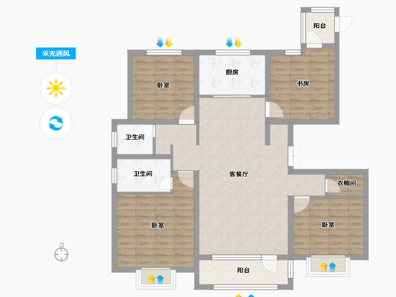 山东省-青岛市-海都悦府-110.01-户型库-采光通风