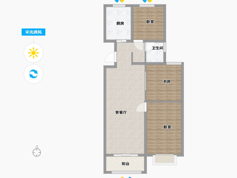 山东省-德州市-惠宁·清华园-96.00-户型库-采光通风