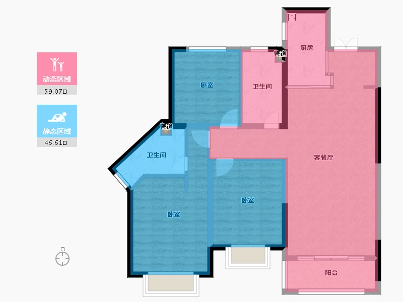 山东省-青岛市-新都朗悦-95.01-户型库-动静分区