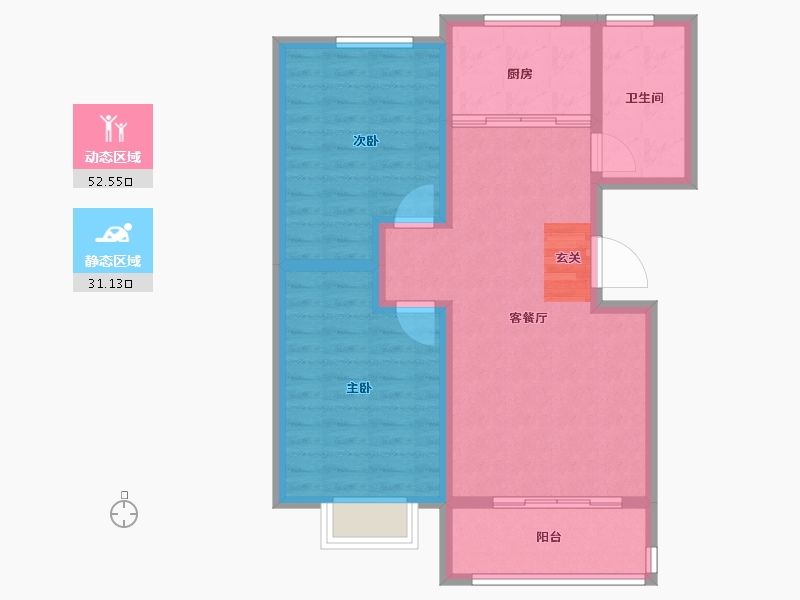 山东省-淄博市-鸿暻悦城-75.00-户型库-动静分区