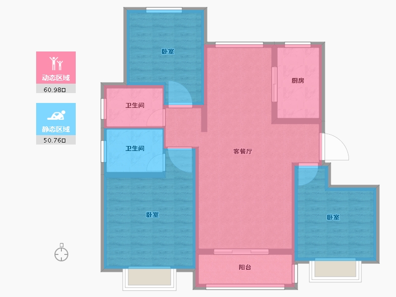 山东省-德州市-夏津德百玫瑰公馆-100.00-户型库-动静分区