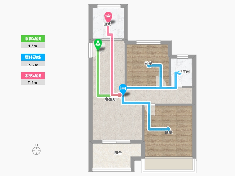 浙江省-嘉兴市-鸿翔海棠湾-53.00-户型库-动静线