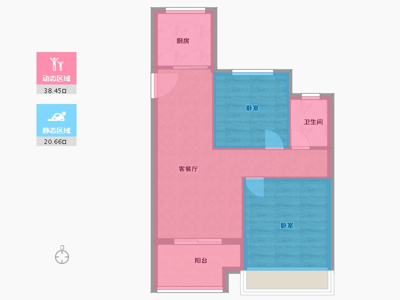 浙江省-嘉兴市-鸿翔海棠湾-53.00-户型库-动静分区