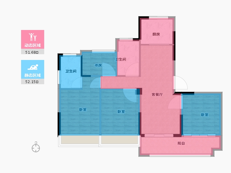 浙江省-嘉兴市-科大桂语江南-94.00-户型库-动静分区