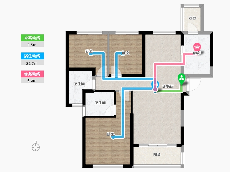 宁夏回族自治区-银川市-银川恒大名都-87.45-户型库-动静线