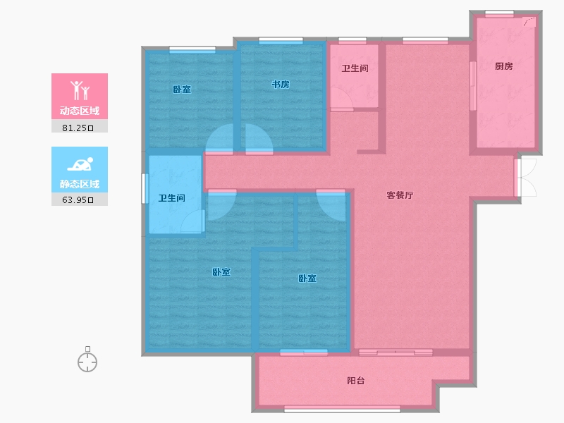 山东省-菏泽市-中丞玖璋台-130.00-户型库-动静分区