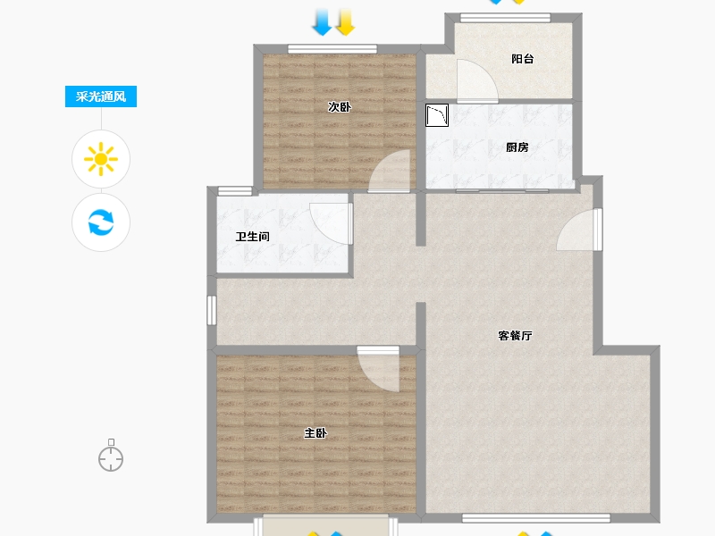 山东省-济南市-世茂原山首府-128.01-户型库-采光通风