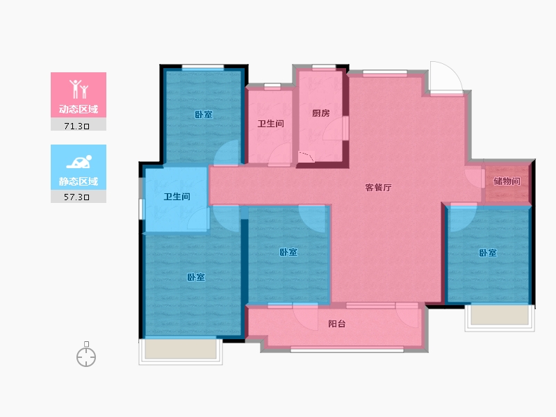 山东省-德州市-宁津·富力城-114.99-户型库-动静分区