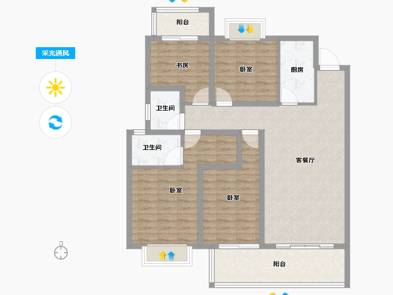 福建省-泉州市-南益刺桐春晓-106.11-户型库-采光通风