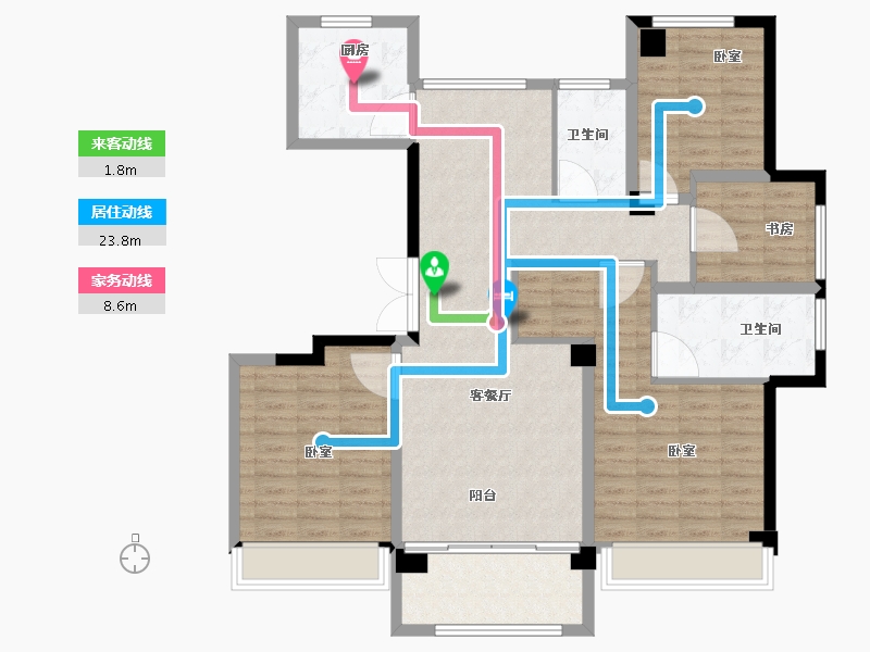 浙江省-宁波市-河姆渡国际花园-114.00-户型库-动静线