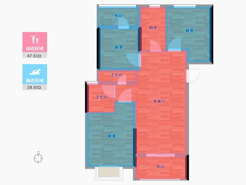 河南省-郑州市-汇泉博澳东悦城-77.00-户型库-动静分区