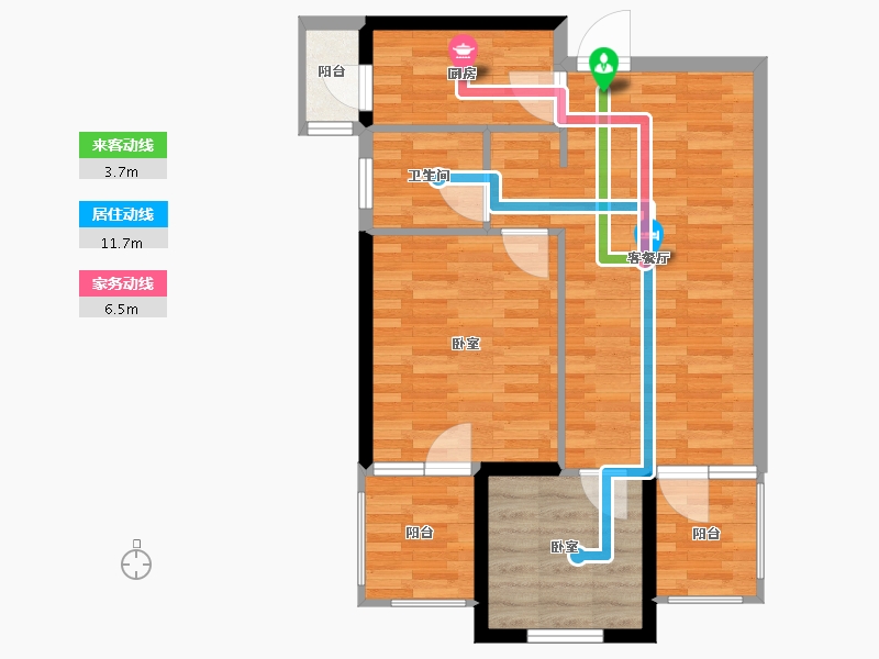 河南省-郑州市-风和朗庭-67.00-户型库-动静线