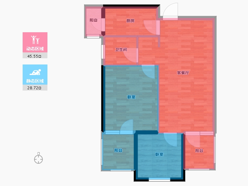 河南省-郑州市-风和朗庭-67.00-户型库-动静分区