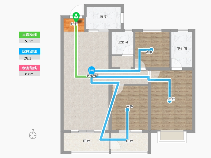 山东省-淄博市-龙泉家园悦景台-103.00-户型库-动静线