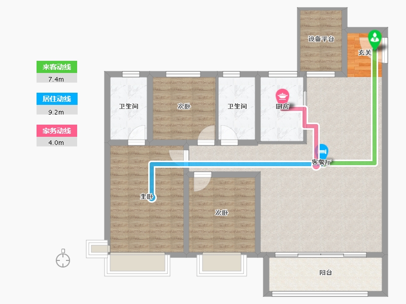 山东省-淄博市-龙泉家园悦景台-110.01-户型库-动静线