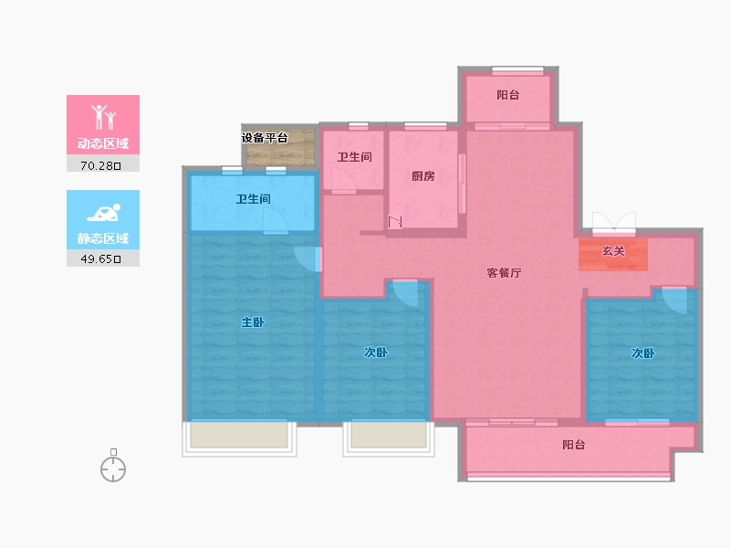 山东省-淄博市-世茂金洲府-110.00-户型库-动静分区