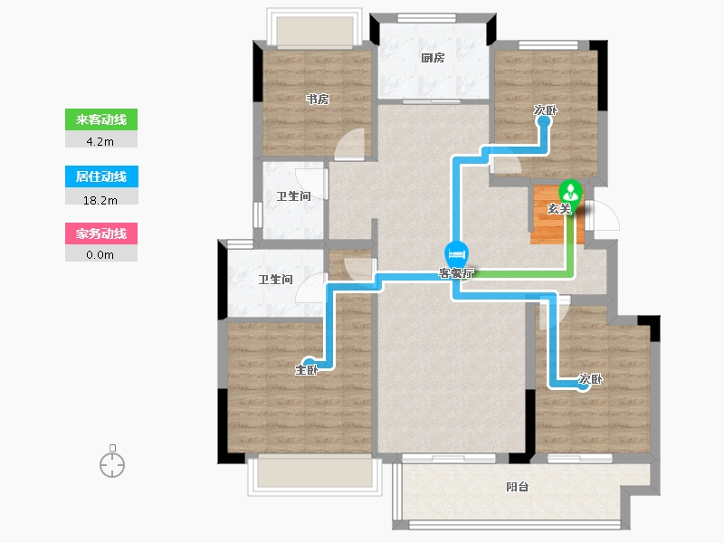 安徽省-滁州市-清河园-105.30-户型库-动静线