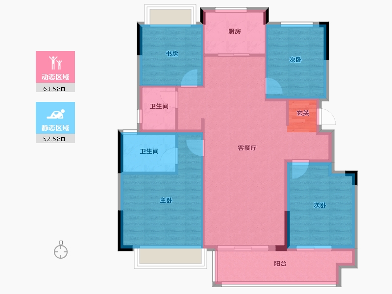 安徽省-滁州市-清河园-105.30-户型库-动静分区