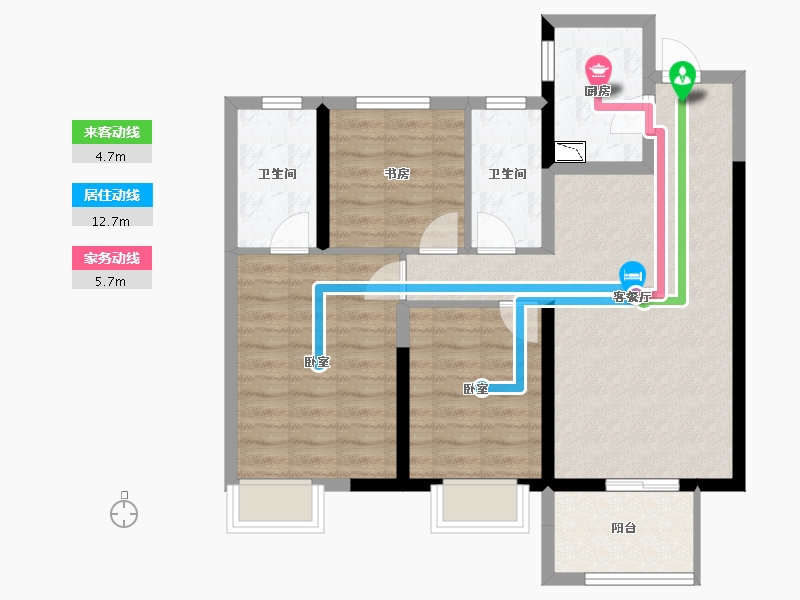 河南省-郑州市-朗悦公园府-77.00-户型库-动静线