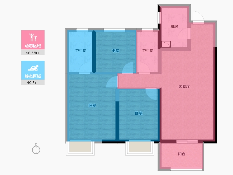 河南省-郑州市-朗悦公园府-77.00-户型库-动静分区