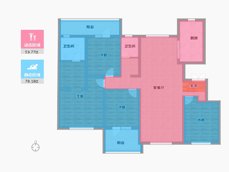 山东省-淄博市-鲁商中心-122.00-户型库-动静分区